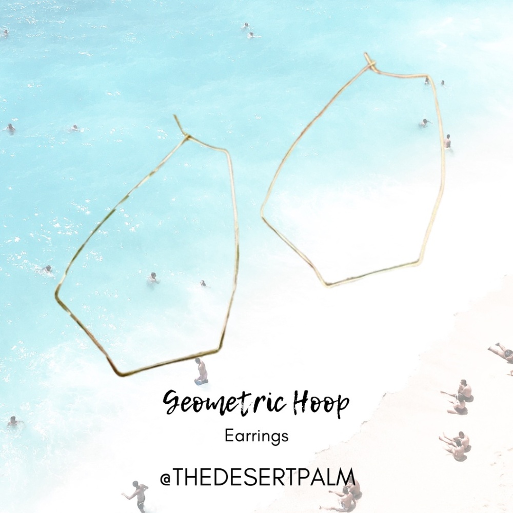 14K Gold Filled Geometric Wire Hoop Earrings | Modern Minimalist